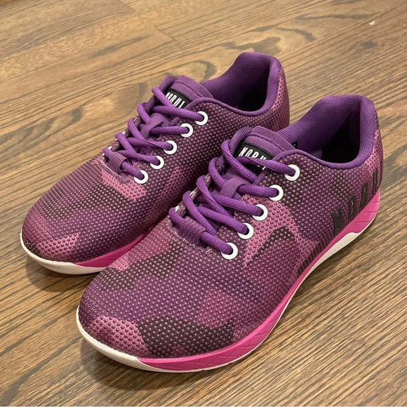 NOBULL PURPLE CAMO TRAINERS Women 6.5 Mens 5 - Picture 3 of 10